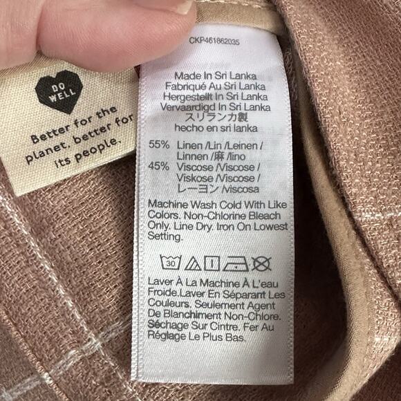 Madewell Breezewoven Larsen Blazer S Windowpane Linen Sandstone Tan 2 Button - Picture 6 of 11